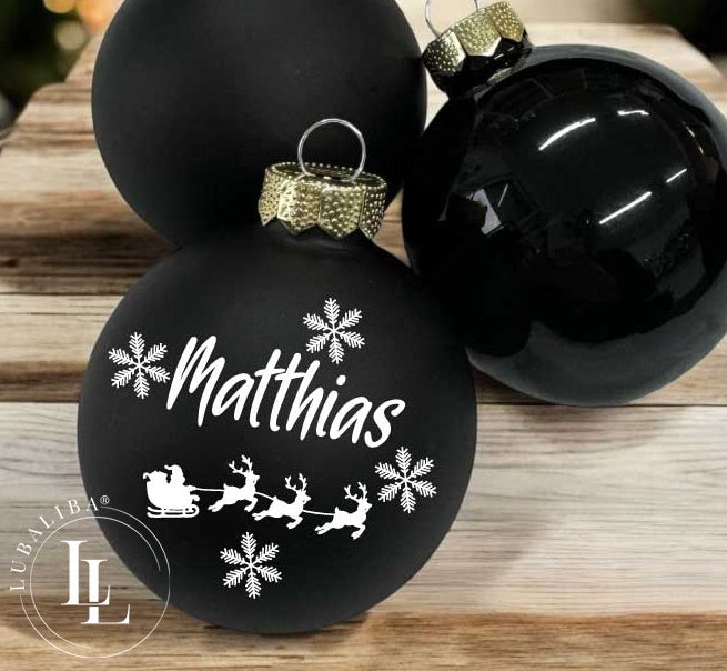 Boule de Noël Boule de sapin de Noël couleur au choix avec nom souhaité